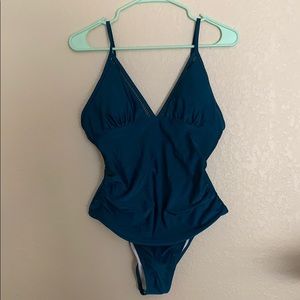 Teal one piece swimsuit size M